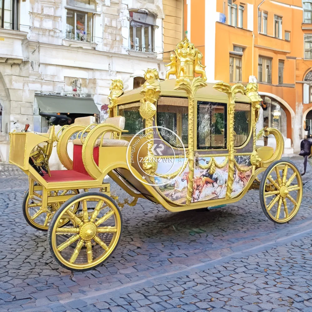 Sightseeing Tourist Horse Drawn European Horse Carts Wagon Carriage Wedding Electric Horse Carriage