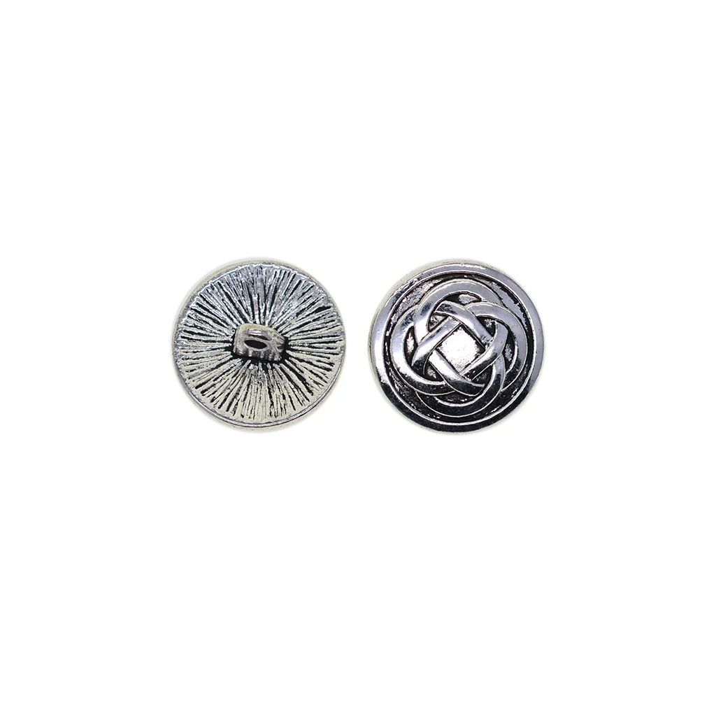 20 Pcs antique tibetan silver 0.7inch 17mm round celtic knot Garment Clothing Fastening 1 hole Sewing metal Buttons DIY