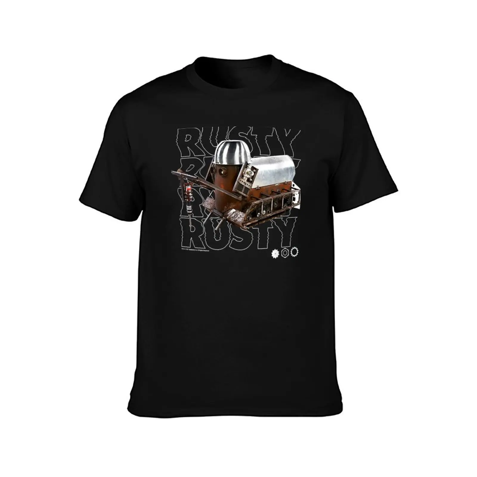 BattleBots Rusty Robot Text Stack T-Shirt T-Shirt cute tops Clothing designer shirts plain white t shirts men