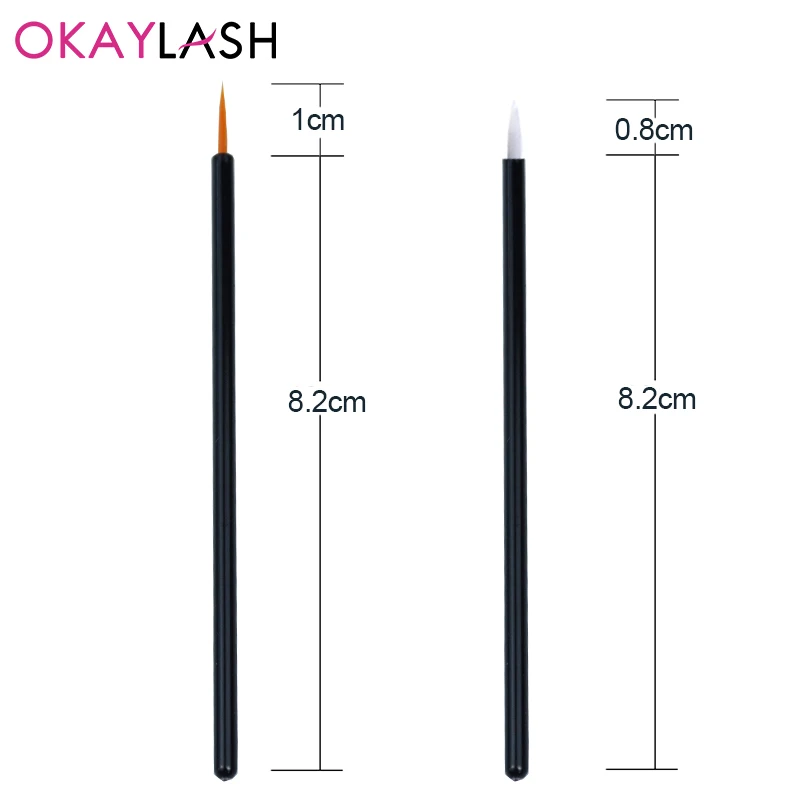 OKAYLASH 50 unids/lote delineador de Gel reutilizable pinceles para decoración de uñas pluma de pintura delineador de ojos desechable herramientas de maquillaje de belleza para ojos