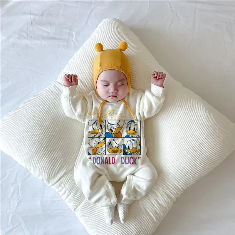 

Newborn Autumn Mickey Mouse Tigger Piglet Outerwear Bodysuits Baby Disney Pooh Bear Cartoon Long Sleeves Jumpsuit for Girl Boy