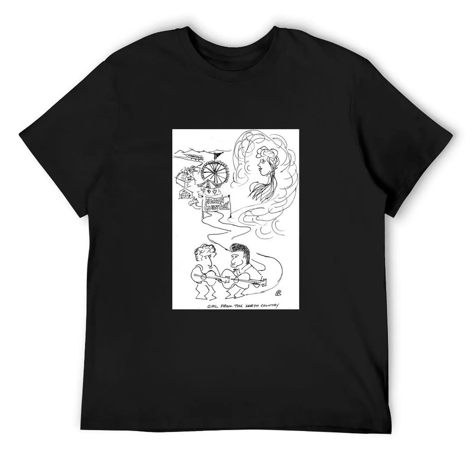 Song Cartoon - футболка Girl From the North Country, футболки на заказ, дизайнерские рубашки, топы, футболки с рисунком, мужские футболки