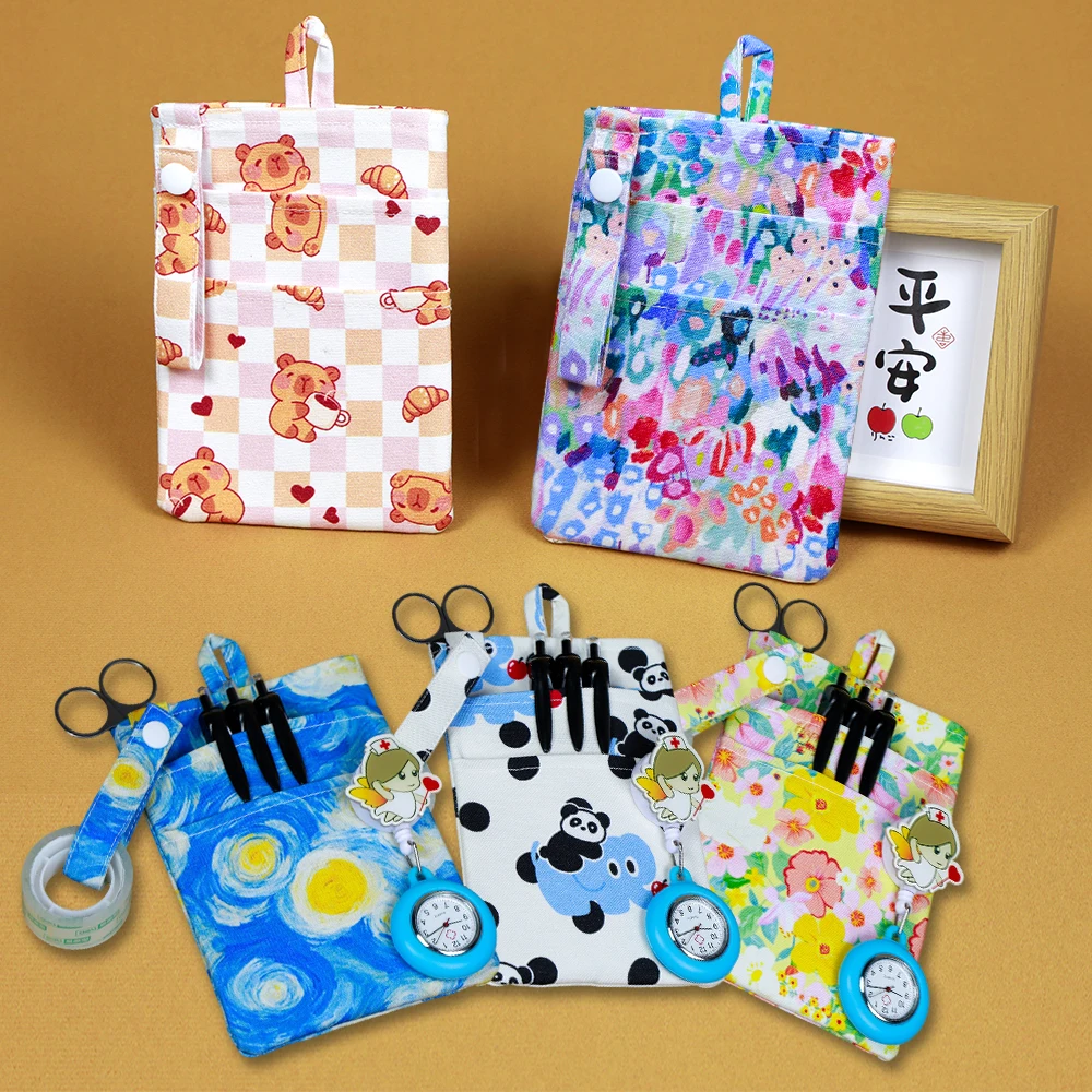 

Floral Clusters Clip-on Medical Pen Holder Nurse Doctor Multi-compartment Pen Pouch Operating Room Tool Pocket P1325