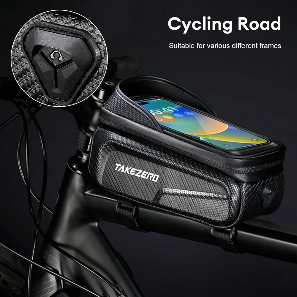 Bicycle Bag Waterproof Bike Phone Holder Touch Screen Cycling Bag Top Front Tube Frame Bag MTB Road Bike Bag Bike Accessories