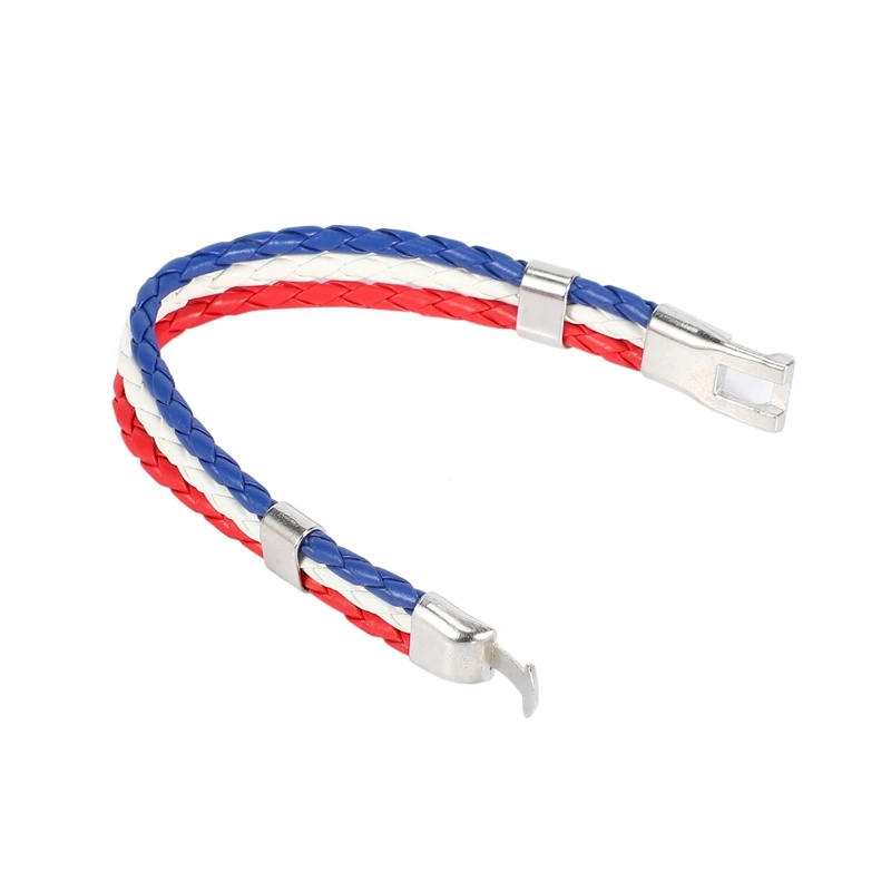 Jewelry bracelet, France French flag bracelet, alloy, white red-blue (width 14 mm, length 20 cm)