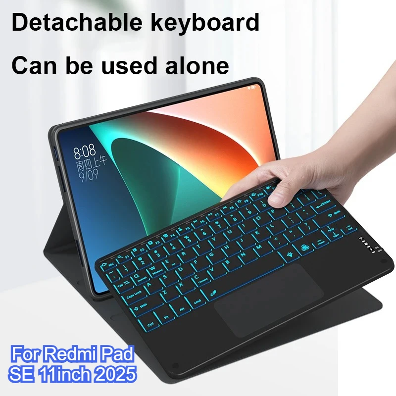 

Чехол с беспроводной Bluetooth-клавиатурой для нового Xiaomi Redmi Pad SE 11 дюймов 2025 чехол для планшета ультратонкий 10-дюймовый смарт-чехол с магнитной клавиатурой