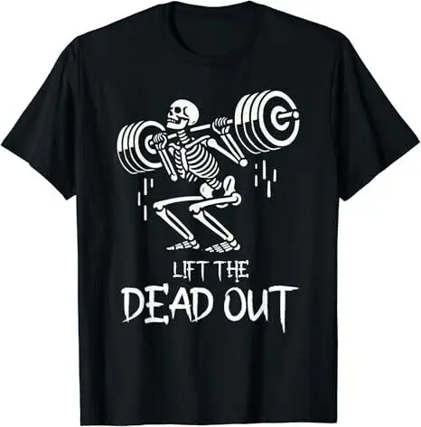 Camiseta divertida de levantamiento de pesas para entrenamiento de Halloween, camiseta de esqueleto de levantamiento de pesas