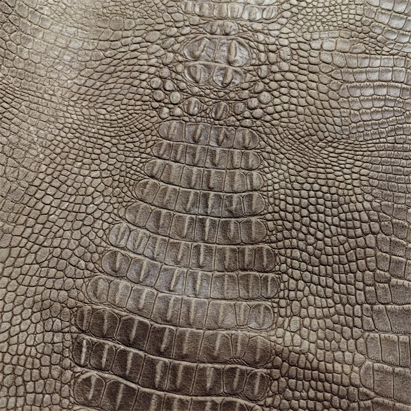1.3/1.5mm Brown Alligator Cowhide. First Layer Leather. Real Leather Fabric. Handmade DIY For Card Bag. Full-Sheet Cutting