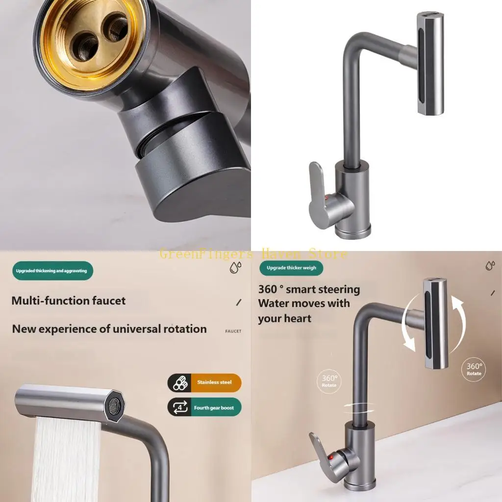 

F68D Spatter Proof Kitchen Sink Basins Faucet With 360 Degree Rotating Sink Faucet