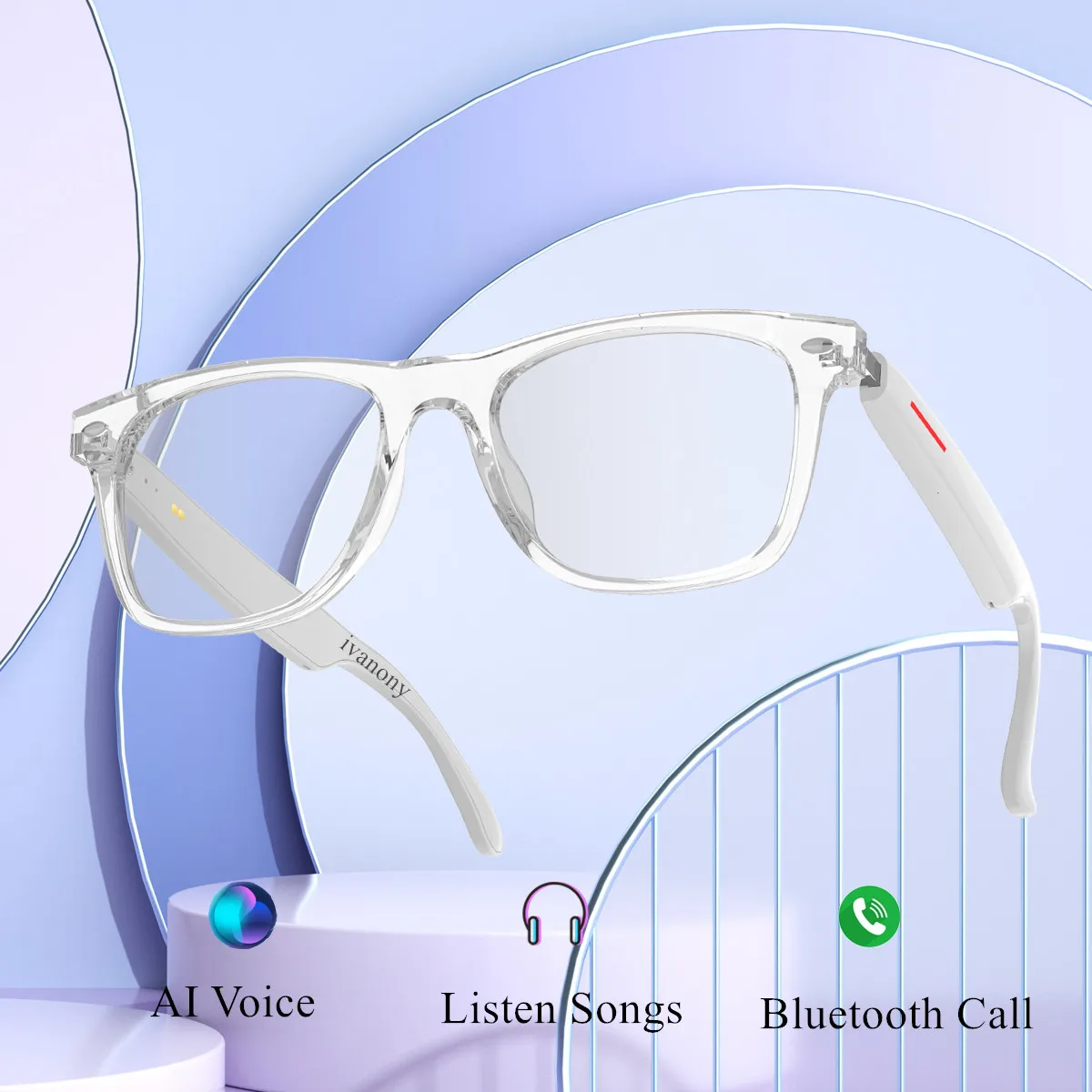 

Умные очки для женщин: Bluetooth-звонки, голосовой помощник с ИИ, навигация по картам, перевод языков, прослушивание музыки