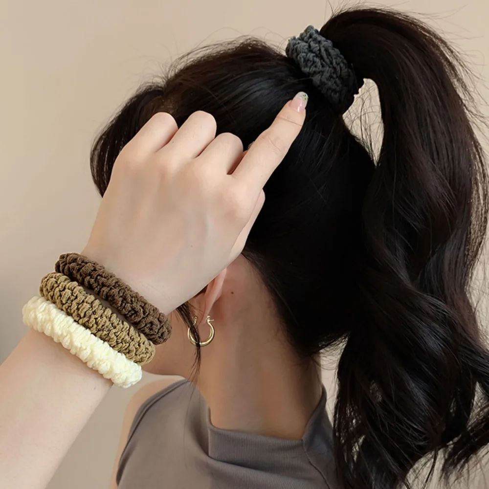 Proste podstawowe elastyczne opaski do włosów krawaty dla dziewczynki Scrunchie uchwyt na kucyk opaski gumowe gumka do włosów modna opaska na głowę akcesoria do włosów — zdjęcie 4