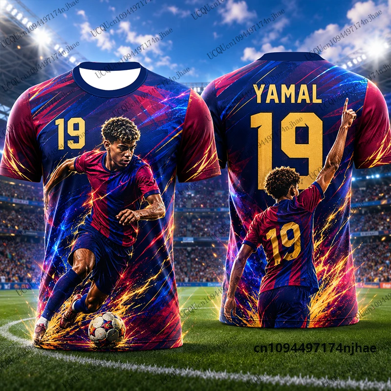2026 New Special Yamal No.19 Print Soccer Jersey For Men‘s T-shirt Summer Quick-Drying Sports O-neck Tees Casual Kids/Adult Tops