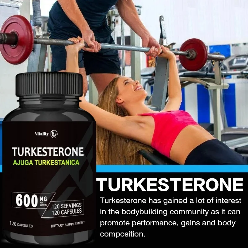 Turkesterone Supplement 600 Mg (30/60/120 Capsules) - Endurance, Power, Athletic Performance & Muscle Mass - Non-GMO Capsules