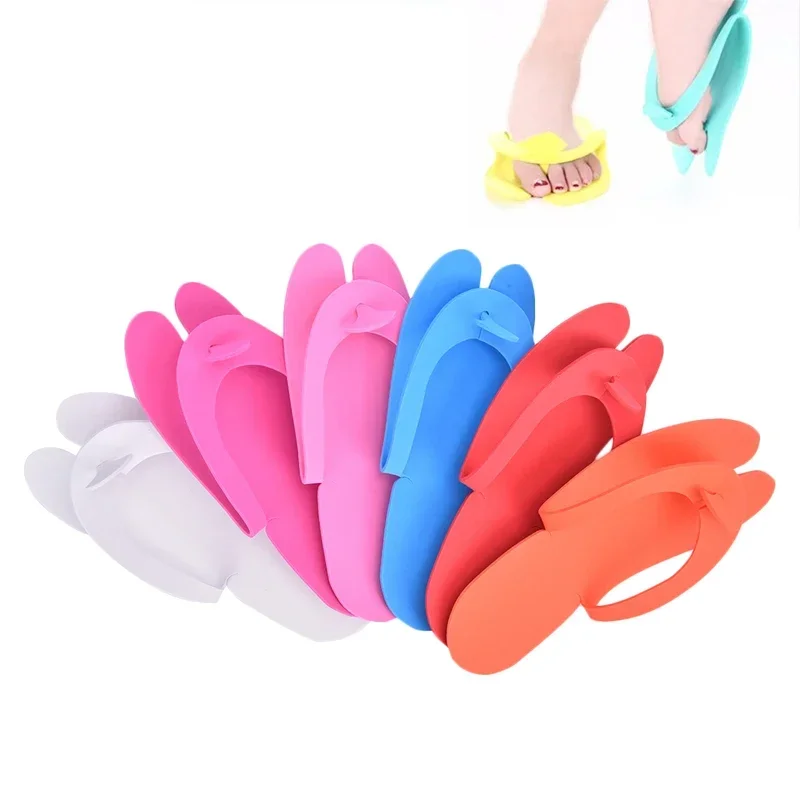 Random Color Disposable Foam Slippers Portable Fold‑able Spa Salon Pedicure Flip Flop Slipper For Hotel Guest Home Foot Care Use