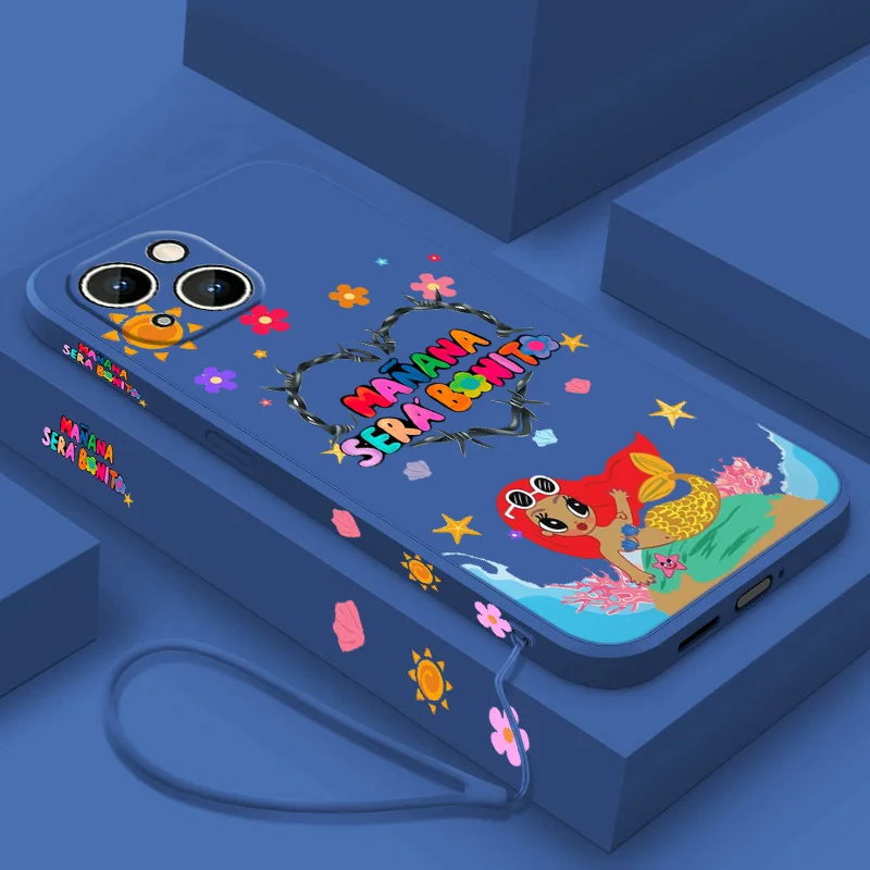 Karol G Manana Sera Bonito Liquid Left Touw Telefoonhoesje Voor Iphone 16 15 14 13 12 11 Pro Max Mini X Xr Xs 8 7 Plus Funda Soft