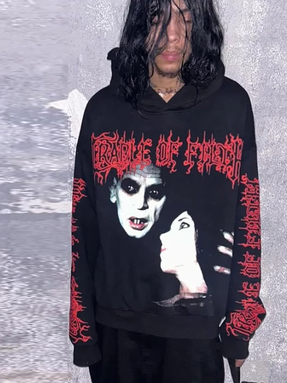 

Толстовка Droland Miller V6 Cradle of Filth Nosferatu с длинными рукавами, из термопромышленного хлопка и полиэстера, повседневная, с принтом