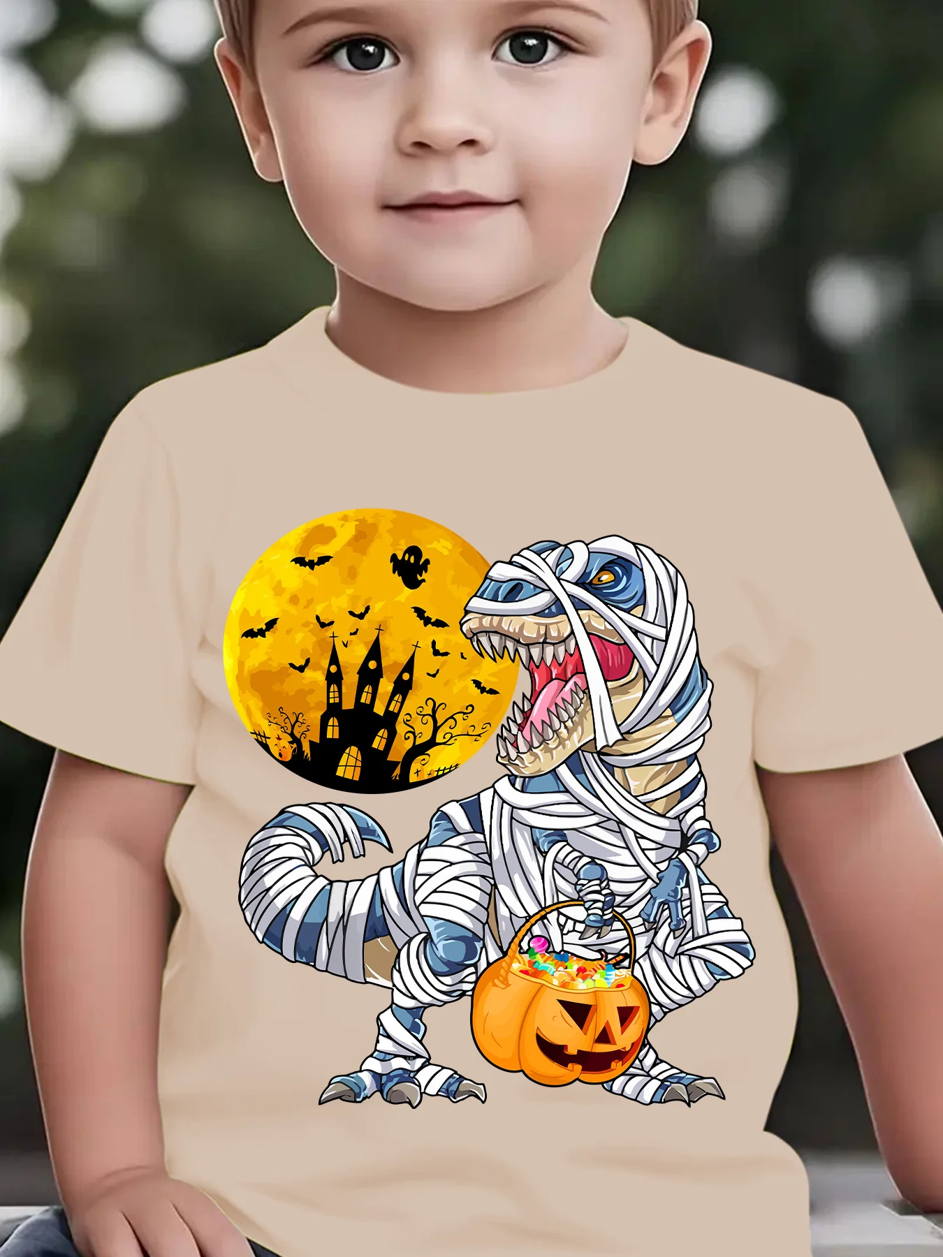 Novo moletom casual infantil da moda, padrão de impressão de abóbora de dinossauro impresso em 3D, uso diário, textura macia, toque confortável