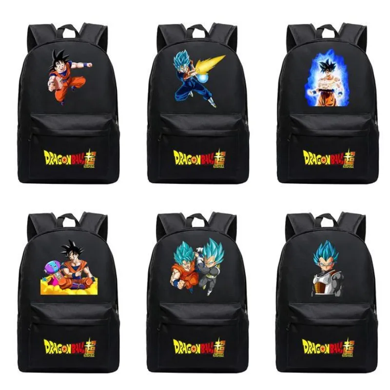 Anime Dragon Ball Sun Wukong Cartoon Character Printed Canvas School Bag Outdoor Travel Fashion Portable Backpack Zipper Bag