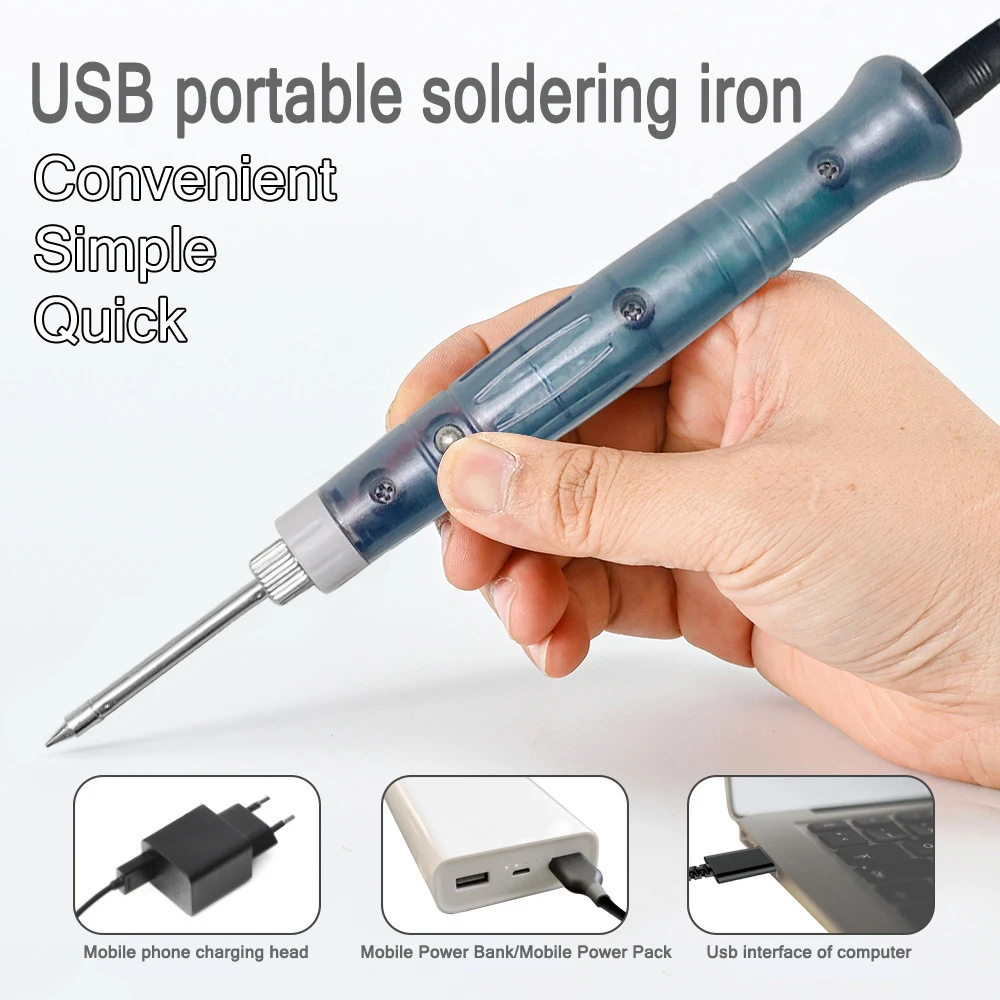 5V USB Soldering Iron Professional Electric Heating Tools Rework With Indicator Light Handle Welding Gun BGA Repair