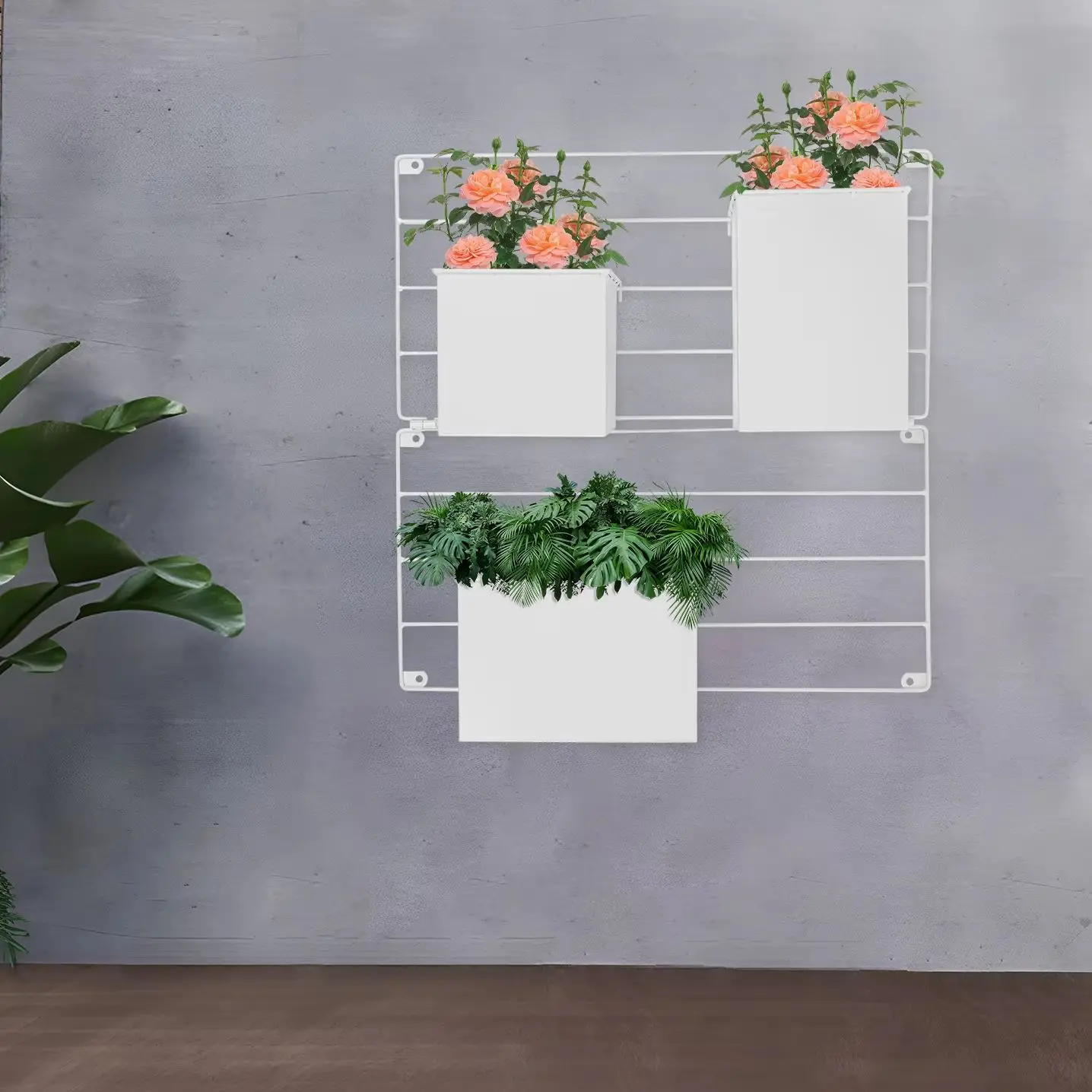 

Настенный горшок Настенный держатель для растений Настенные горшки с 3 горшками Макс. грузоподъемность около 20 кг для гостиных, балконов, офисов