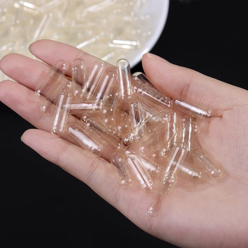 1000 шт., прозрачные пустые капсулы, Размер 00 #0 #1 #