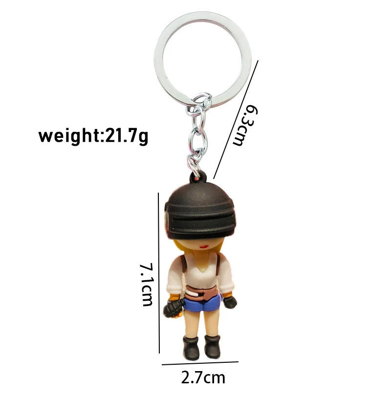 Hot Game Pubg Keychain Eat Chicken Keychains Level 3 Helmet PVC Doll Saucepan Key Holder Fans Battle Grounds Keyring Llaveros