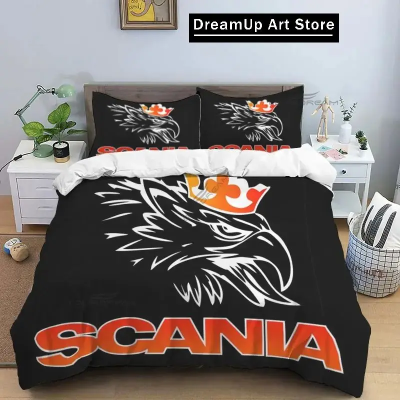 3D Print Fashion Eagle Head Truck S-Scania Bedding Set Boys Girls Twin Queen Full Size Duvet Cover Pillowcase Bed Adult Bedroom