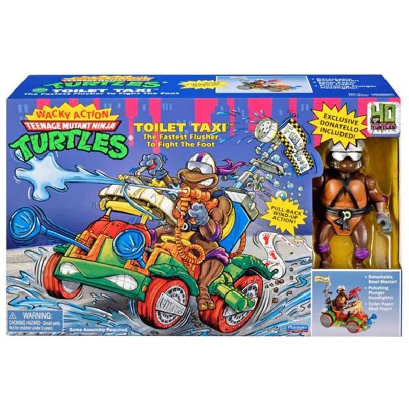 

Фигурка черепахи Donatello, туалетный такси, «Самая быстрая промывка, чтобы борьба с ногами», модель автомобиля, коллекция фигурок
