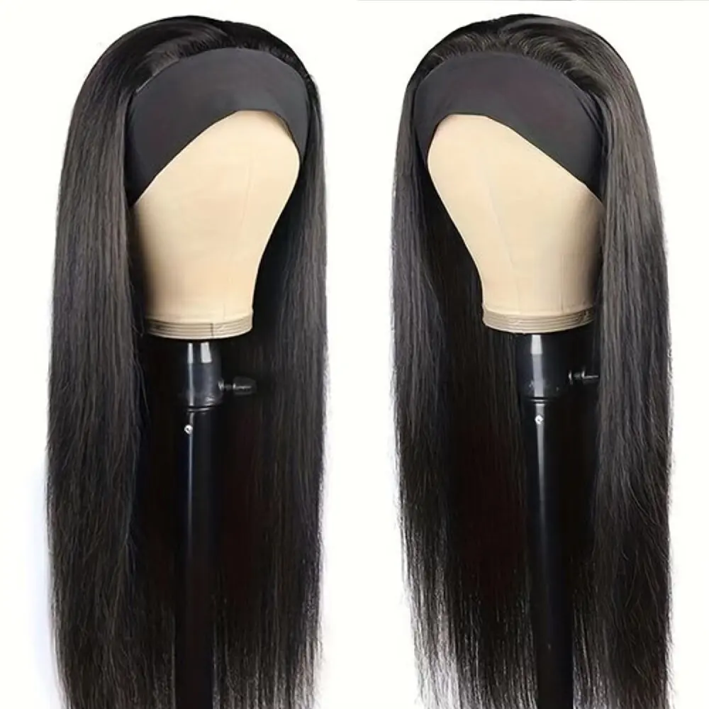 

40 42 Inch Straight Headband Wig Brazilian Human Hair Wigs For Women 200 Density Human Hair Wig No Glue No Sew Wig On Sale