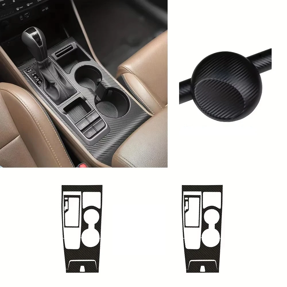 For Hyundai Tucson 2015-2018 Gear Shift Panel Cover Carbon Fiber Style Interior Protection Film