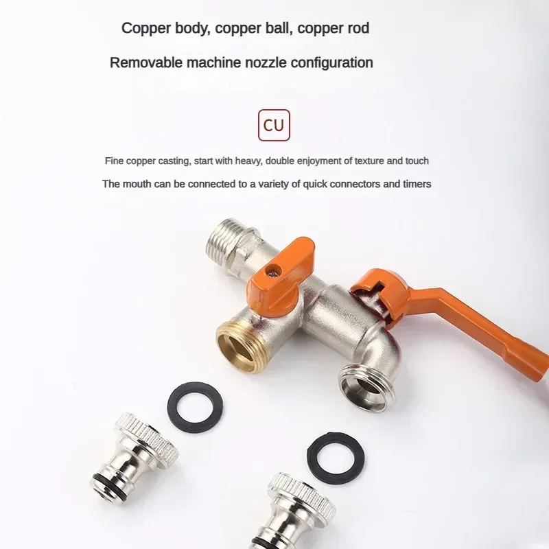 خزان مياه نحاسي مزدوج المخرج ومحول خرطوم حديقة 1/2 بوصة 3/4 بوصة 1 بوصة مدخل 2 قبل الميلاد (BSPT) للاستخدام الخارجي