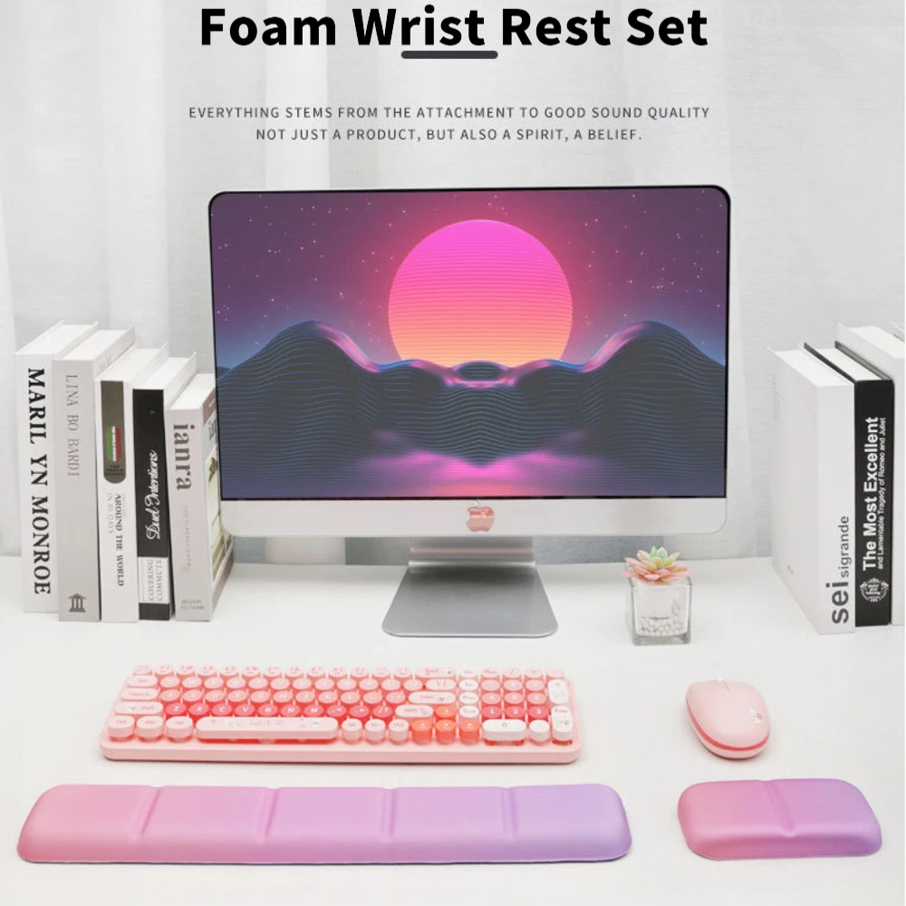 

Gradient Minimalist Style Mouse Pad Set Ergonomics Relieve Wrist Fatigue Wrist Support Anti-slip Keyboard Pad For Game Office