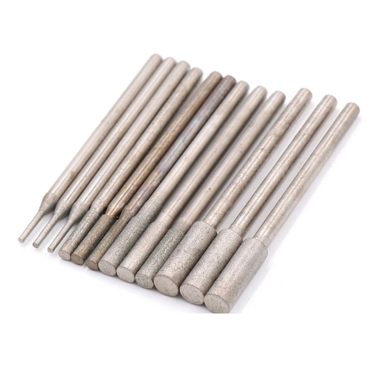 

2Pcs 600/1200 Grit Diamond Grinding Head 2.35mm Shank Grinding Needle Burrs Metal Stone Jade Engraving Carving Tools