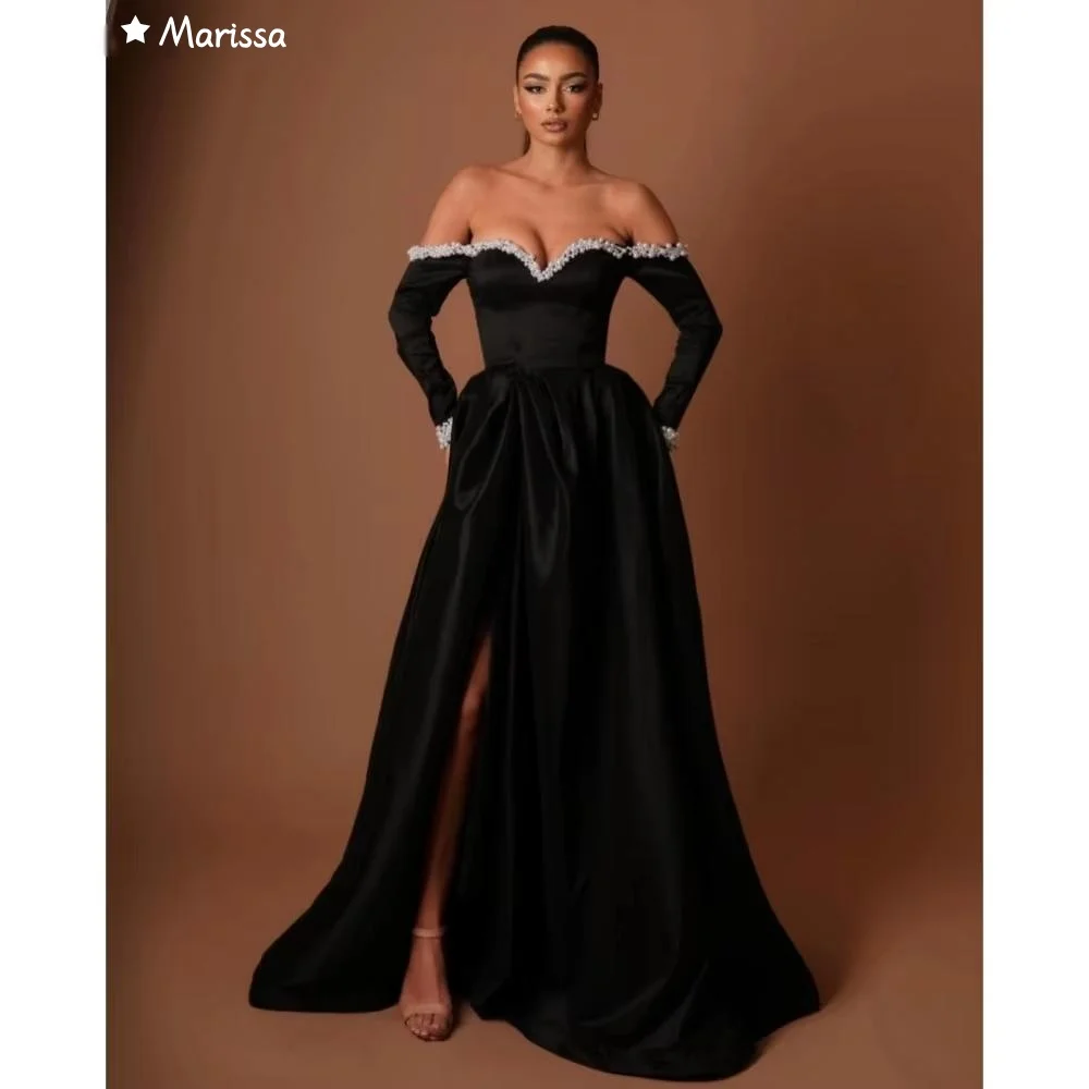 

Marissa Custom Made Dresses for Special Events Off-shoulder Party Dress for Wedding Line A Women's Prom Dress 2025 Sweetheart