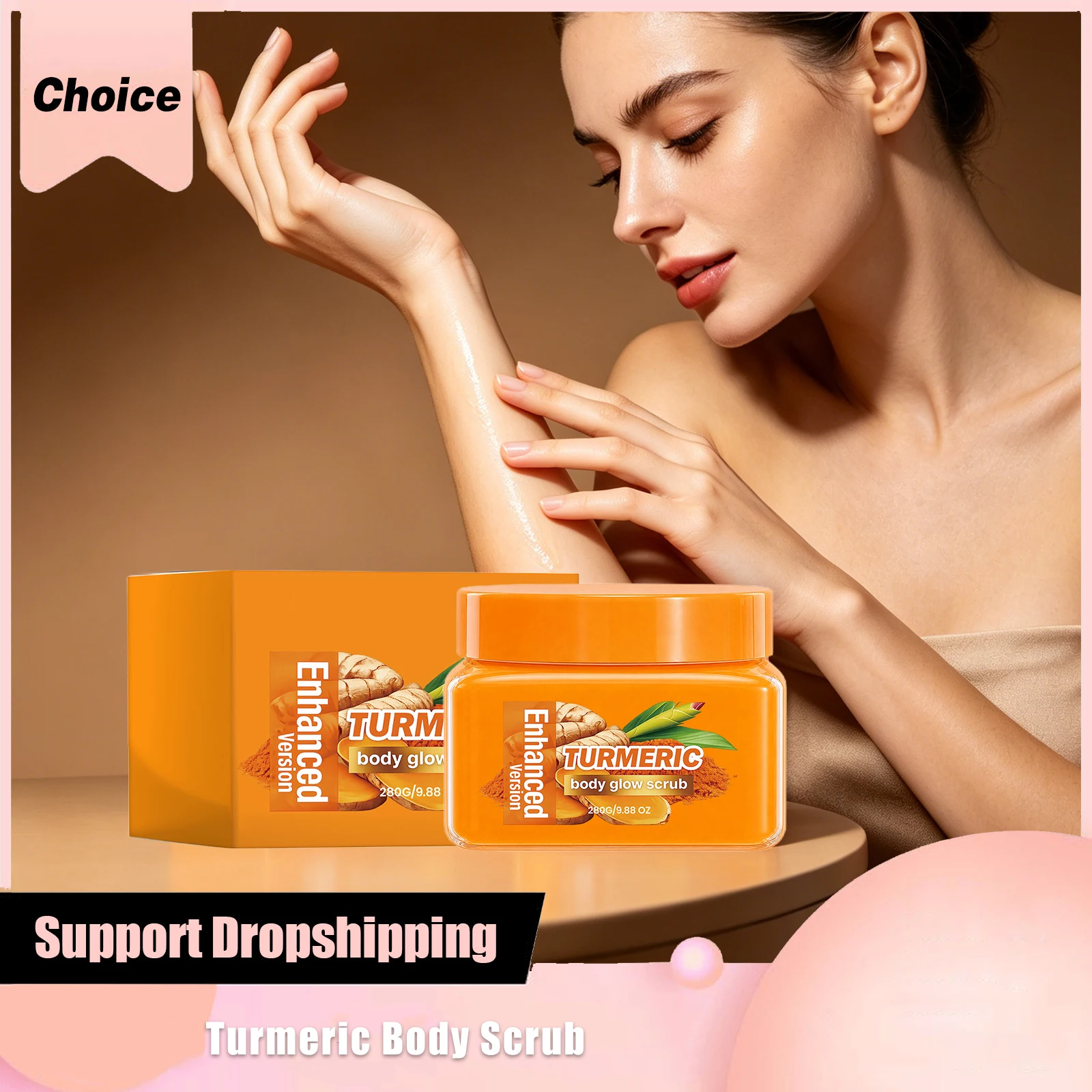 Turmeric Exfoliating Scrub Deep Cleansing Unclog Pores Anti Acne Brighten Skin Tone Softening Remove Dead Skin Body Clean Scrub