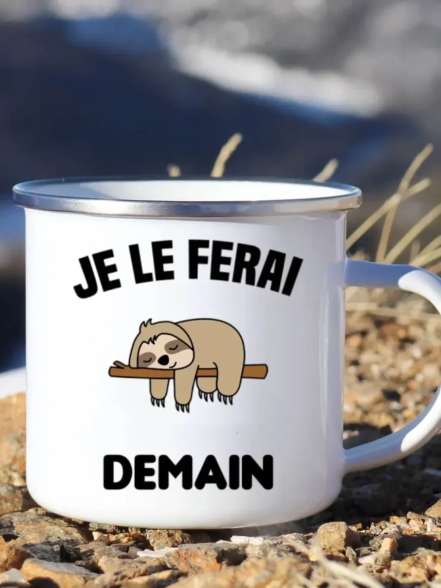 Французские кружки «I Will Do It Tomorrow», милая эмалированная кофейная кружка с ручкой, молоко, вино, пиво, напиток, сок, лучший подарок на открытом воздухе, фестиваль