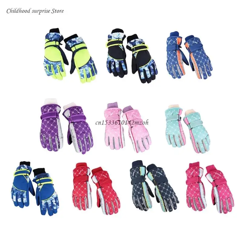 

Thermal Gloves Children Winter Snow Mittens for 5-8 Years Old Boys Girls Dropship