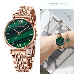 Luxury Ladies Watch Japan Original Movement 36mm Stainless Steel Strap Waterproof Green Dial Elegant Women's Watch Quartz Wrist