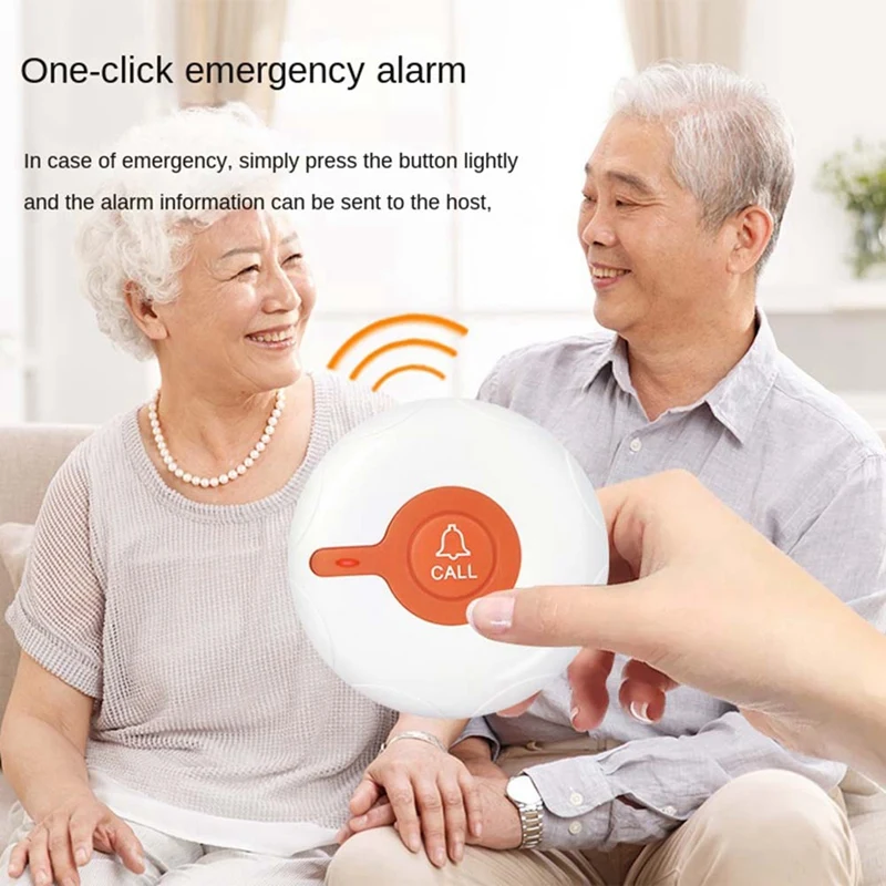 Long Range 350M Wireless Pager Door Bells Call Button, 4 Gear, US Plug For Elderly, Patient, Disabled, Pregnant Woman