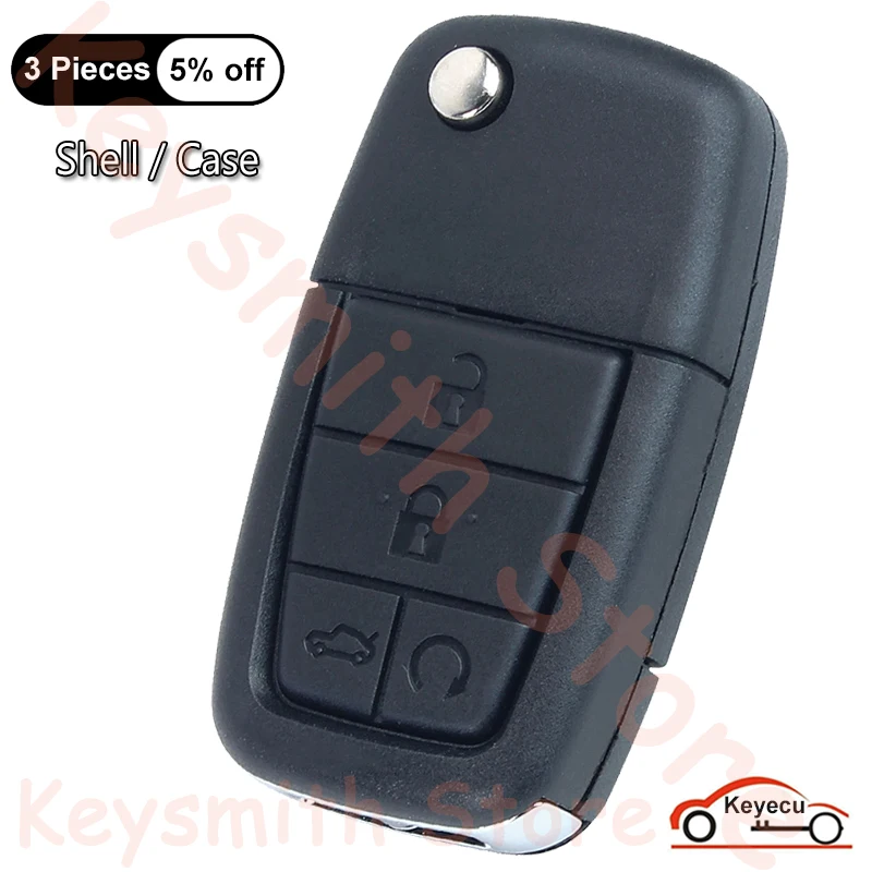 KEYECU 4 Button Remote Flip Key Shell with 4 button + 1 panic 5 Button for VE HOLDEN Commodore Compatible For Pontiac G8