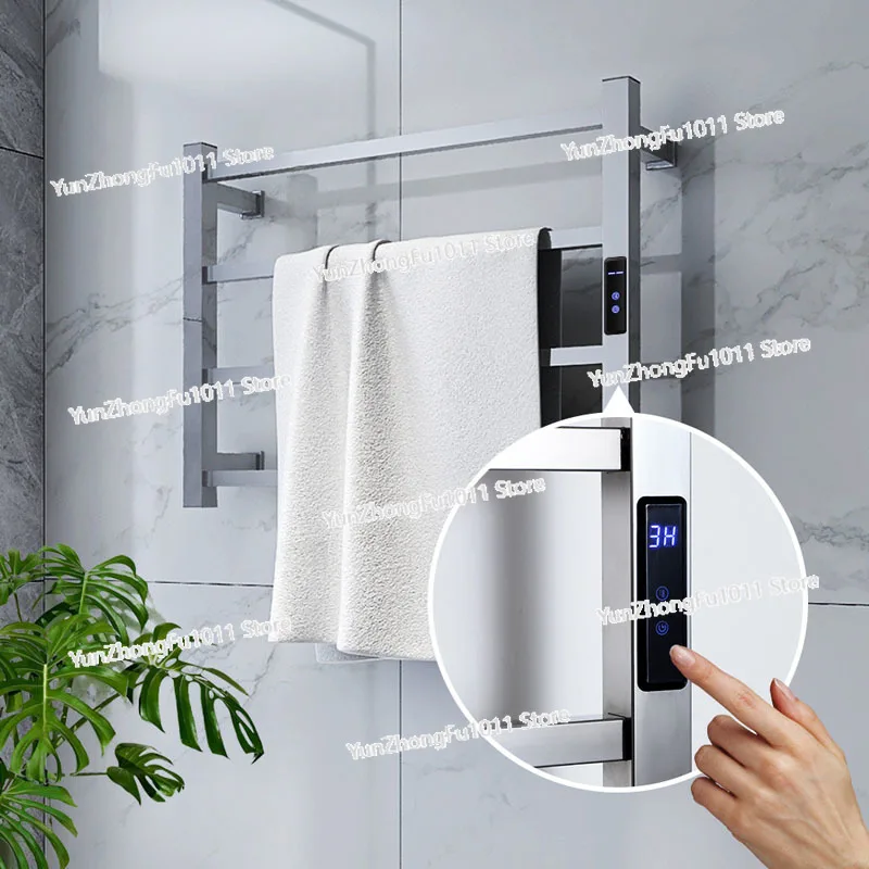 Wall-Mounted Electric Towel Rack with Regular Temperature Digital Display 304 Stainless Steel Waterproof