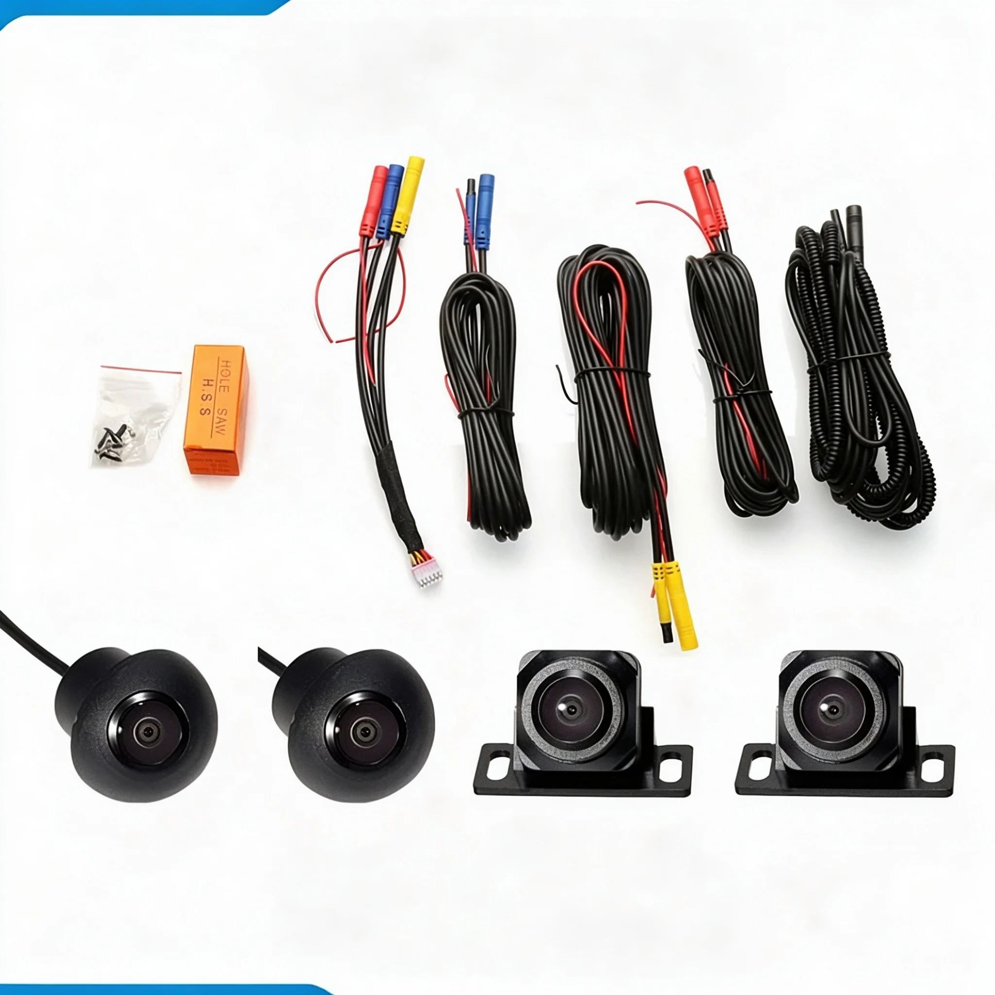 Car Rear View Camera System, 360° Panoramic View, HD Night Vision, Waterproof Reverse Backup Camera for Vehicle Safety