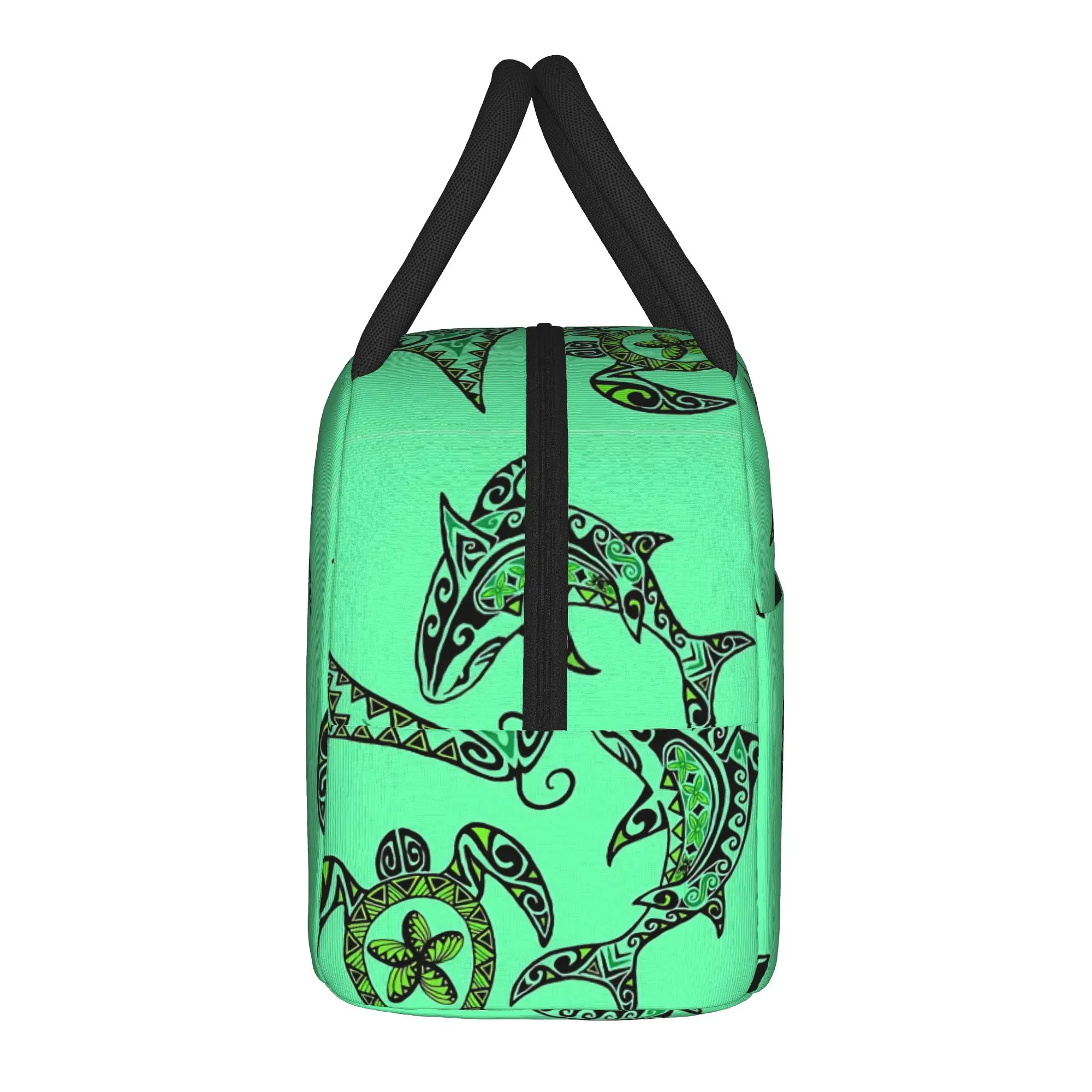 Hawaiian Sealife Green Manta Ray Insulated Lunch Bags Cooler Bag Reusable,Lunch Container  Large Lunch Box Tote Outdoor