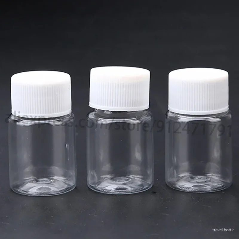 6pcs 15ml Transparent Plastic PET Refillable Seal Bottles Vials Reagent Store Container Empty Plastic Containers Screw Cap