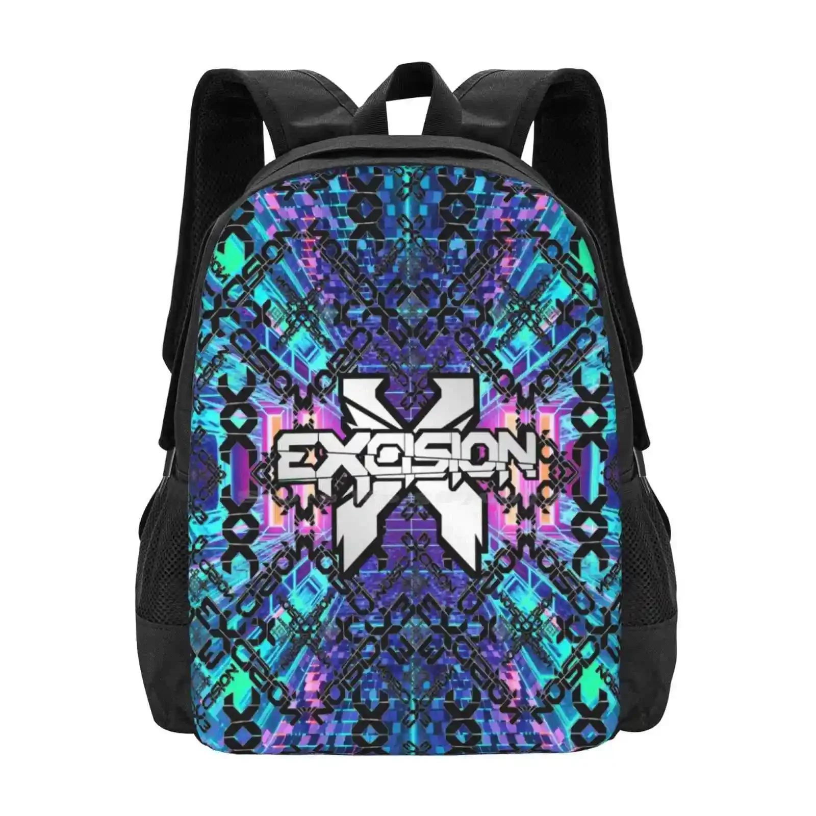 

Excision Festival Vibes Kaleidoscope Design Hot Sale Schoolbag Backpack Fashion Bags Excision Excision Excision Hats Excision