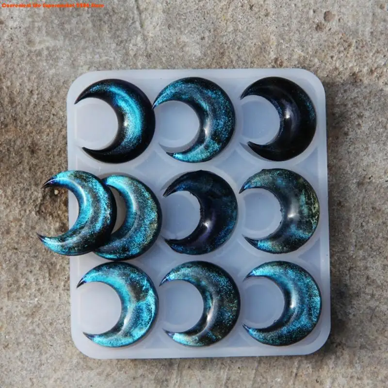 Geometric Earring Pendant Silicone Mold Moon Epoxy Resin Mould For DIY Ornaments Keychain Necklace Charms Epoxy Resin Crafts