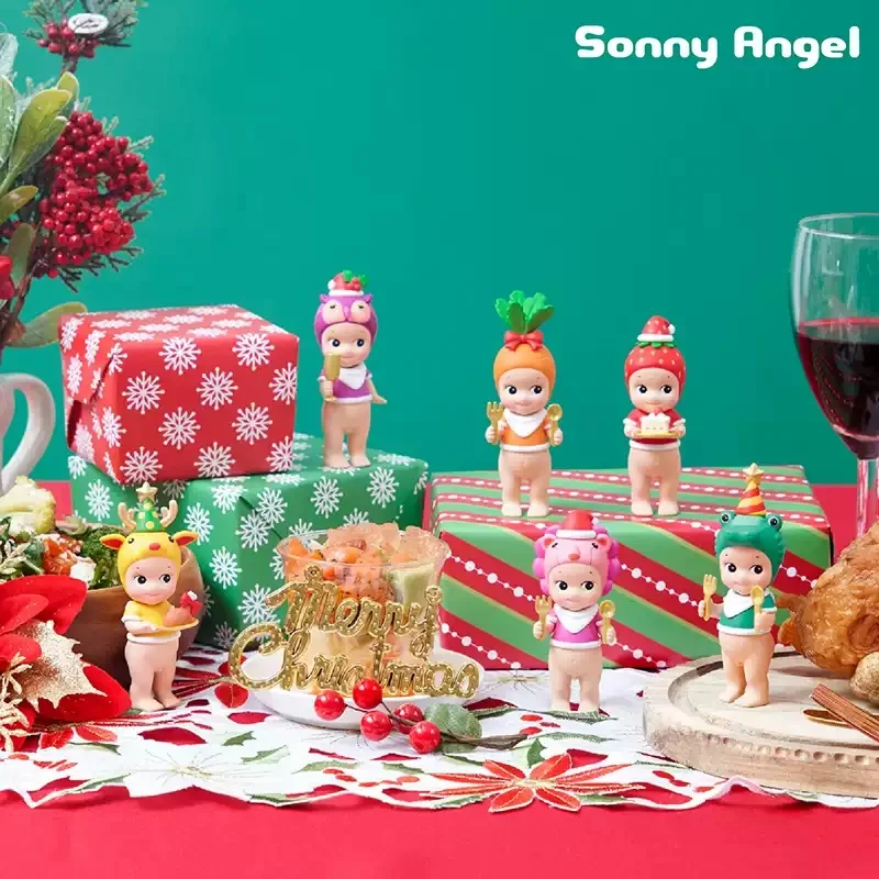 Sonny Angel Kerstdiner Serie Blind Box Guess Bag Mystery Box Speelgoed Pop Leuke Anime Figuur Desktop Ornamenten Collectie