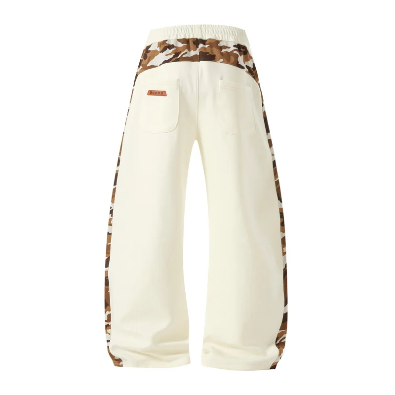 Side Camouflage Stripe Men Women Baggy Scimitar Pants Hip Hop Streetwear Wide Leg Parachute Pants Y2K Harajuku Casual Trousers