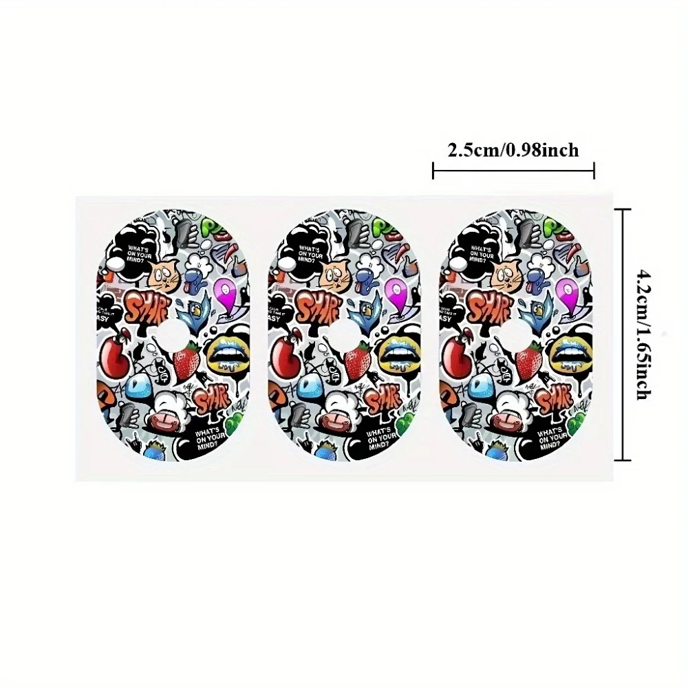 สติกเกอร์ติดวาล์วจักรยานลายกราฟฟิตี - ชุด 3 ชิ้น, สติกเกอร์ติดวาล์วแบบ Presta สำหรับจักรยานเสือภูเขาและจักรยานถนน