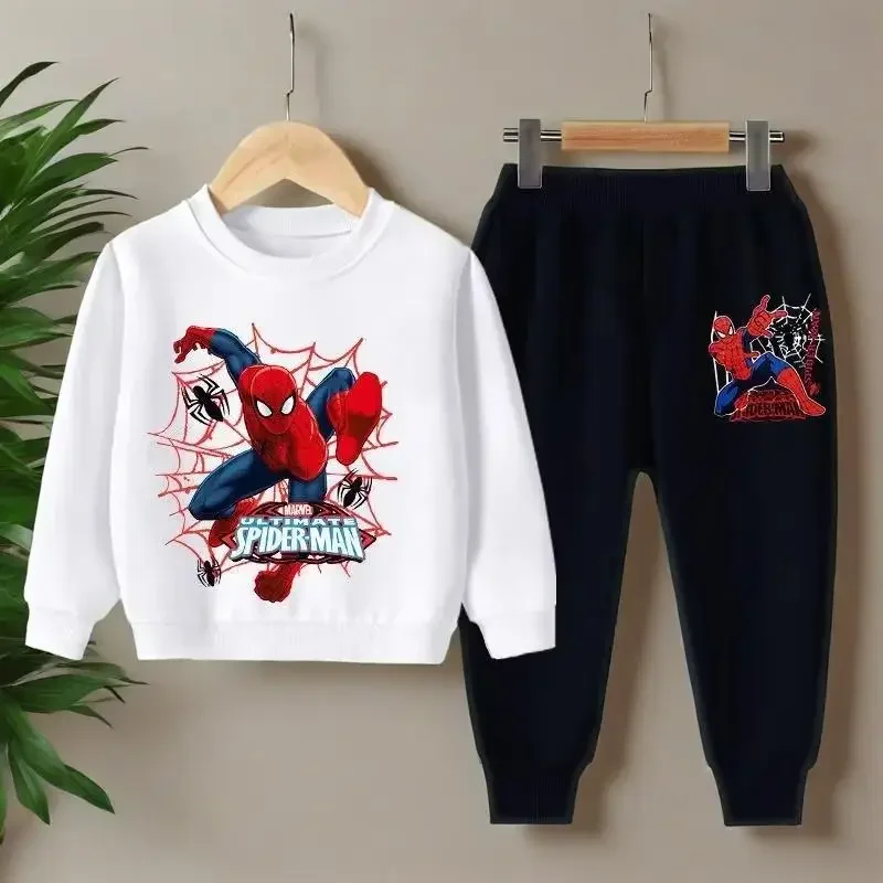2025 Nuovi bambini Felpe casual Ragazzi Bambino Cartoon Abbigliamento Girocollo Stampa comica Pullover Pantaloni 2 pezzi Tute a maniche lunghe